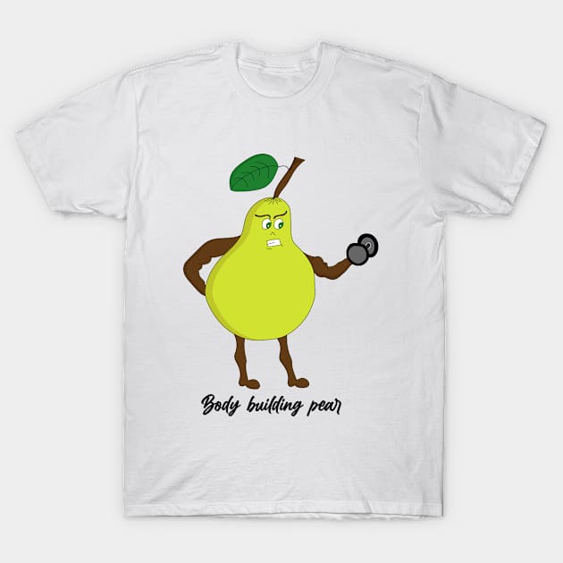 Body Building Pear Funny  Art Print T-Shirt by Art with bou